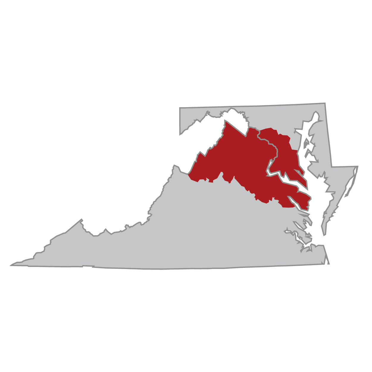 A red radius showcases NDIA Washington, DC's chapter coverage.